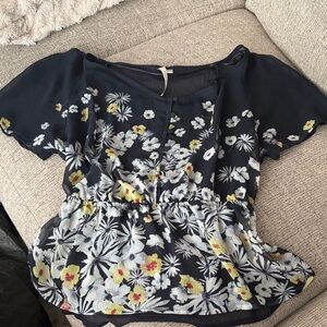 Floral Navy Blouse